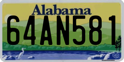 AL license plate 64AN581