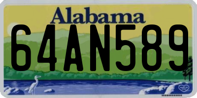 AL license plate 64AN589