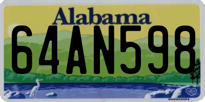 AL license plate 64AN598