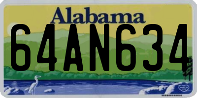 AL license plate 64AN634