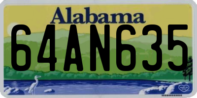 AL license plate 64AN635