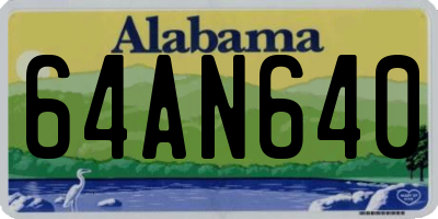 AL license plate 64AN640