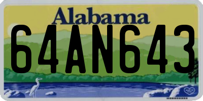 AL license plate 64AN643