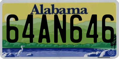 AL license plate 64AN646