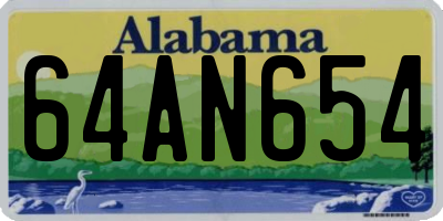 AL license plate 64AN654