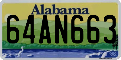 AL license plate 64AN663