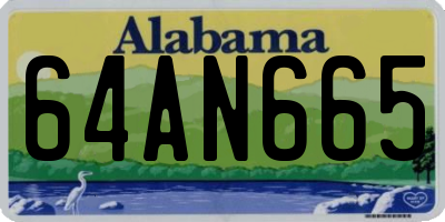 AL license plate 64AN665