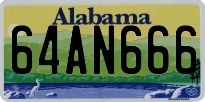 AL license plate 64AN666