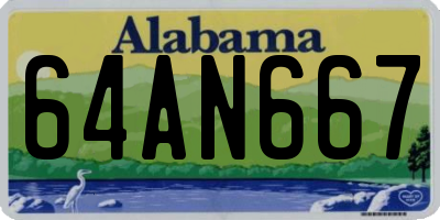 AL license plate 64AN667
