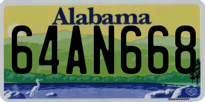 AL license plate 64AN668
