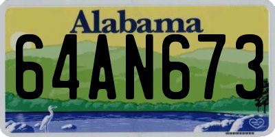 AL license plate 64AN673