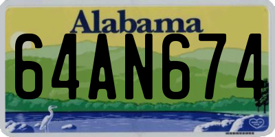 AL license plate 64AN674