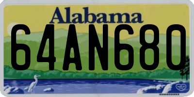 AL license plate 64AN680