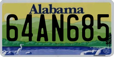 AL license plate 64AN685