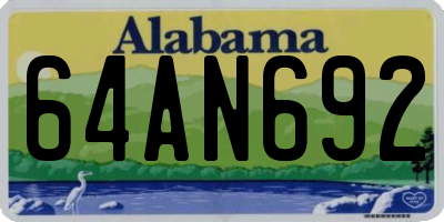AL license plate 64AN692