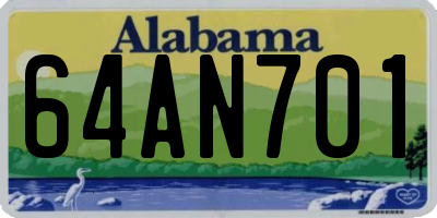 AL license plate 64AN701
