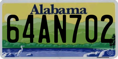 AL license plate 64AN702