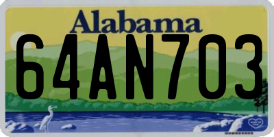 AL license plate 64AN703