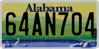 AL license plate 64AN704