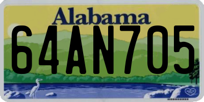 AL license plate 64AN705
