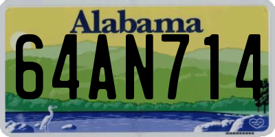 AL license plate 64AN714