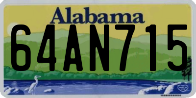 AL license plate 64AN715
