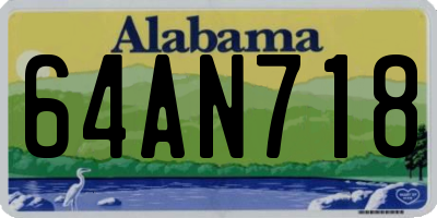 AL license plate 64AN718