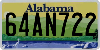 AL license plate 64AN722