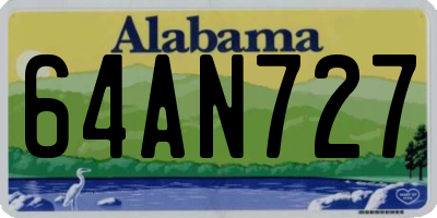 AL license plate 64AN727