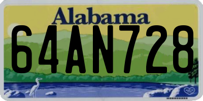 AL license plate 64AN728