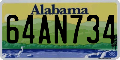 AL license plate 64AN734