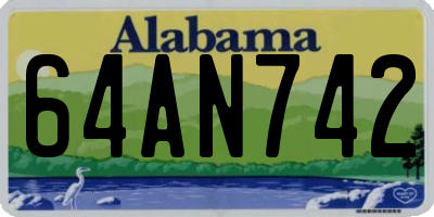 AL license plate 64AN742
