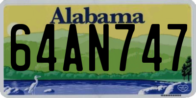 AL license plate 64AN747