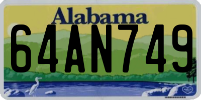 AL license plate 64AN749