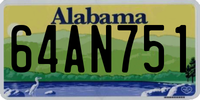 AL license plate 64AN751