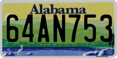 AL license plate 64AN753