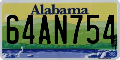 AL license plate 64AN754
