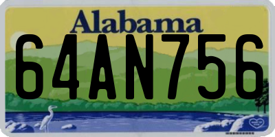 AL license plate 64AN756