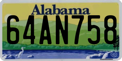AL license plate 64AN758