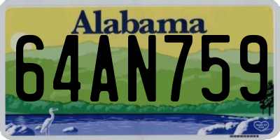 AL license plate 64AN759