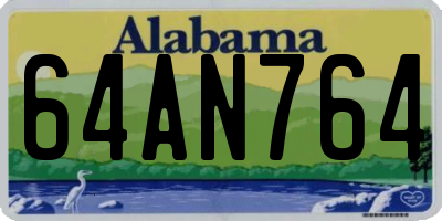 AL license plate 64AN764
