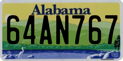 AL license plate 64AN767