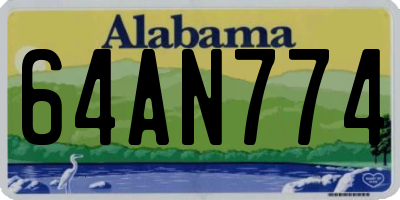 AL license plate 64AN774