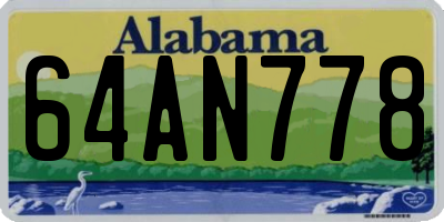 AL license plate 64AN778