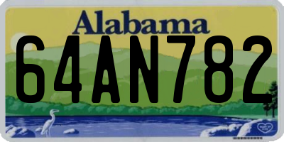 AL license plate 64AN782