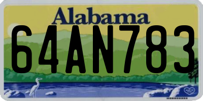 AL license plate 64AN783