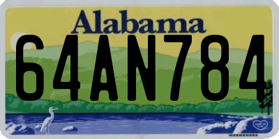 AL license plate 64AN784