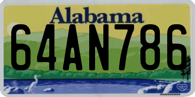 AL license plate 64AN786