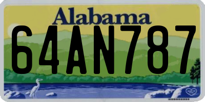 AL license plate 64AN787