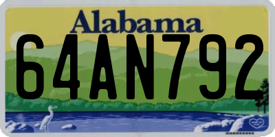 AL license plate 64AN792
